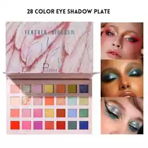 28 Colors Shimmer Glow Glitter Eyeshadow Palette Nude Minerals Eye Shadow Palet - Picture 1 of 8