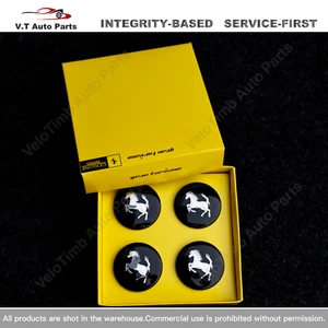Black Center Wheel Caps For Ferrari,Genuine: 70004869, 70001466 - Picture 1 of 6
