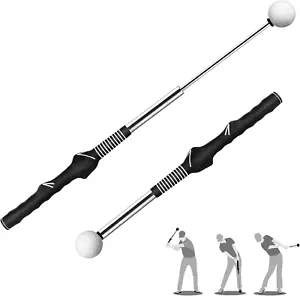 Retractable Golf Swing Training Aid with Rhythm Click Sound - Grip Trainer Attac - Picture 1 of 12