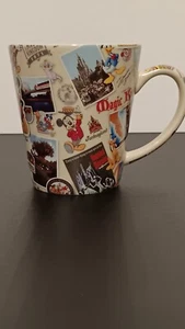 Disney World Magic Kingdom Universal Epcot Vintage Print Collage Kaffeebecher Tasse - Bild 1 von 5