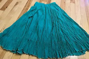 Y2K COLDWATER CREEK Boho Green Small Women's 72 Cotton 28 Silk - Picture 1 of 4