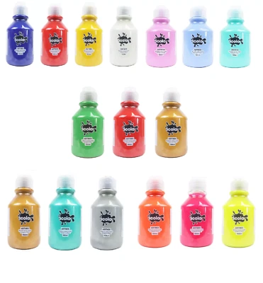 SCOLA READY MIX POSTERFARBE 150ml HELL PASTELL METALLIC FLUORESZIEREND FARBSET