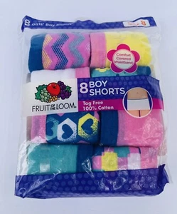 Fruit of The Loom Girl's Boy Shorts Size 4 - Pack of 8 - New in Original Package - Picture 1 of 2