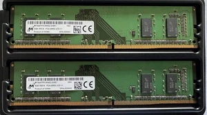 MICRON 8GB Kit 2x4GB DDR4 PC4-2666V MTA4ATF51264AZ-2G6E1 DIMM Memory Ram - Picture 1 of 2