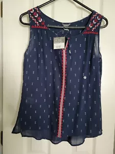 Eddie Bauer Damen Tank Top T-Shirt Navy Print Gr. XS UVP $ 60 NEU - Bild 1 von 3