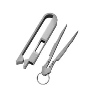 EDC Titanium Keychain Fast Release Belt Buckle with Tweezers Portable Key Chain - Picture 1 of 17