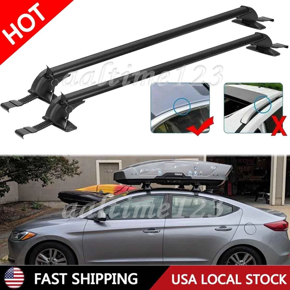 For Hyundai Elantra Sedan 2000-19 Top Roof Rack Cross Bar 43.3" Luggage Carrier Foto 1 de 4