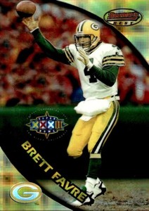 1997/98 Bowman's Best Super Bowl Jumbo Atomic Refractor #1 Brett Favre *6023