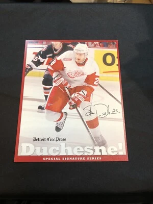 Detroit Red Wings Steve Duchesne 8x10 Detroit Prensa Libre Hockey Inserto Foto Foto 1 de 2