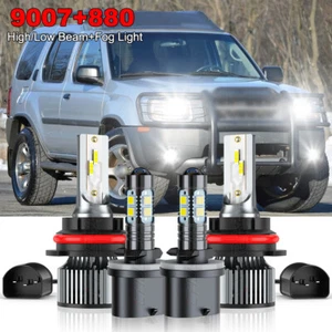 9007+880 LED Headlight High/Low Beam Fog Light Bulbs For Nissan Xterra 2003 2004 - Picture 1 of 16
