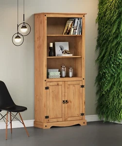 Corona Bookcase 2 Door Large Display Storage Pine by Mercers Furniture® - Picture 1 of 9