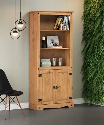 Corona Bookcase 2 Door Large Display Storage Pine by Mercers Furniture®  - Image 1 of 4