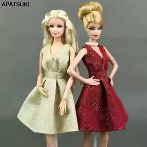 Gliter Klassische Puppe Kleid für Barbie-Puppen Outfits rein manuelle Klamotten - Bild 1 von 7