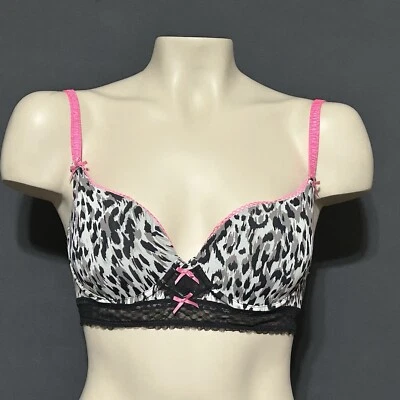 Betsey Johnson Padded Bra 34C Animal Print Underwired  - Image 1 of 4