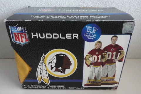 Washington Redskins Huddler Blanket w/ Sleeves New in Box NFL Football Cover