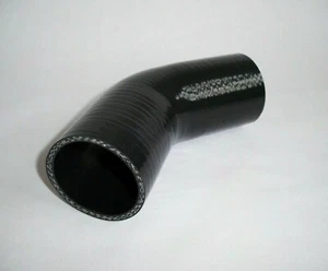 Acoplador de codo de silicona ID 2,5" 45 grados manguera de admisión tubo 63 mm negro - Imagen 1 de 3