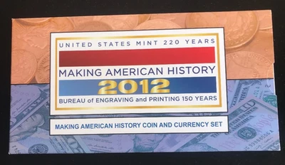 2012 MAKING AMERICA HISTORY COIN & CURRENCY SET ~ PROOF SILVER EAGLE  ~ $5 FRN - Image 1 of 4