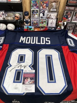 Camiseta deportiva personalizada estilo Buffalo Bills autografiada por Eric Moulds certificado de autenticidad JSA Foto 1 de 4