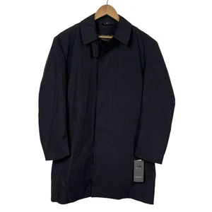 Cappotto trench uomo Jos A Bank 38S foderato a quadri invernale nero nuovo con etichette - Foto 1 di 14