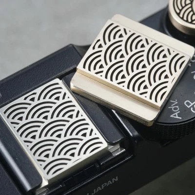 Seigaiha Hot Shoe Cover Camera Release Button Japanese Brass For Nikon Fujifilm - Image 1 of 4