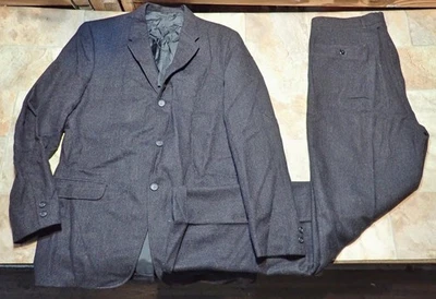 Vtg 60s Steins Menswear 2-Pc Herringbone Suit, 3-Button Blazer 40 Pants 34x30 - Image 1 of 4