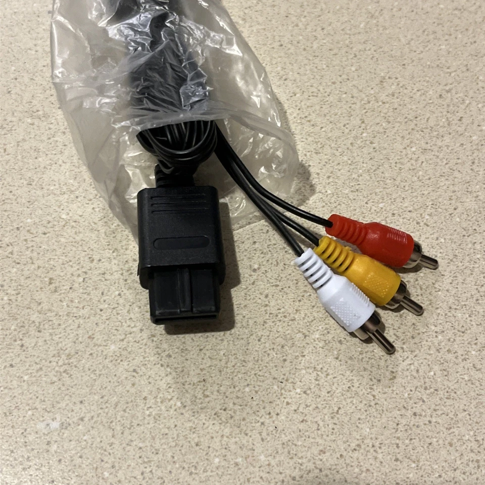 N64 SNES Gamecube 6FT RCA AV TV Audio Video Stereo Cable Cord X2 - Image 1 of 1