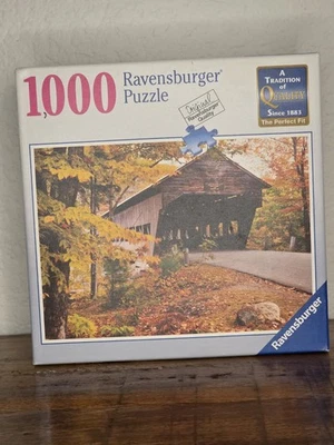 Ravensburger Puzzle 1000 Piece Puzzle-Old Covered Bridge-2012 27" x 20" NEW - Image 1 of 3