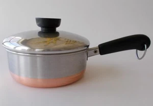 Revere Ware 3/4 Quart Kochtopf & Deckel Kupfer plattiert Boden Clinton, Ill - Bild 1 von 4