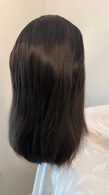 PELUCA CABELLO HUMANO DE ALTA CALIDAD SHEITEL MUJER SEDA TOP Marrón Oscuro, Recto 18 Pulgadas Foto 1 de 4