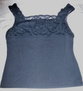 Top de encaje sin mangas negro para mujer Gaviota CAMSOLE mediano algodón/licra EE. UU. - Imagen 1 de 4