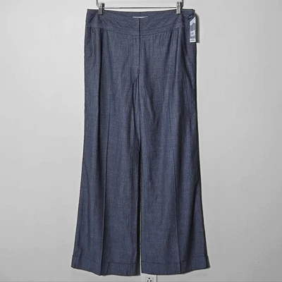 Pantalones Pantalón Classique Entier Pierna Ancha Talla 10 Gris Lana Viscosa Carrera Puños Foto 1 de 4