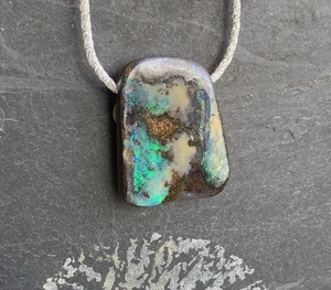 925 Silber Halskette/Anhänger mit 1 Boulder Opal aus Australien - Bild 1 von 19