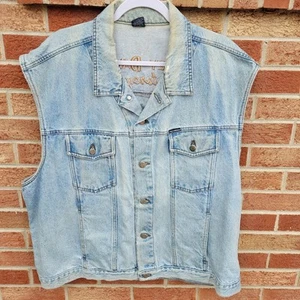Vintage Harley-Davidson Denim Jacket Vest Men's Size 2 XL Biker Motorcycle Theme - Picture 1 of 8