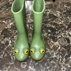 Vintage London 1983 Wellipets Frog Rain Boots For Kids Size 7 24 - Picture 1 of 12
