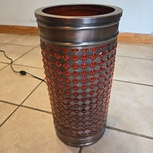 15" hohe PIER 1 Lampe Metall kupferfarben orange Einsätze Zylinder Stehlampe - Bild 1 von 19