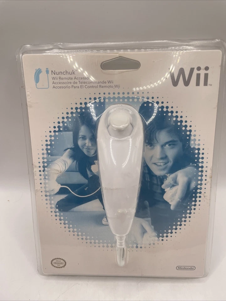 Nintendo OEM Wii Nunchuk Controller Genuine White RVL FW USZ NiB New Sealed - Image 1 of 4
