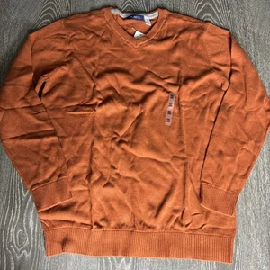 The Children's Place Boys V-Neck Sweater 2XL (16) Burnt Orange 100% Cotton Solid - Picture 1 of 7