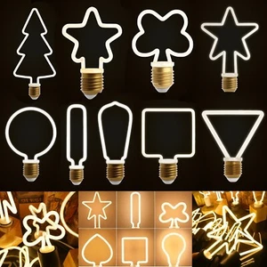 LED Edison Glühbirnen Vintage Warm Leuchtmittel E14/E27 Filament Antik Deko - Bild 1 von 57