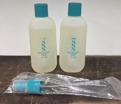 Lote de 2 spray de aceite de baño vintage 1988 Avon Skin So Soft 4 oz con 1 rociador Foto 1 de 3