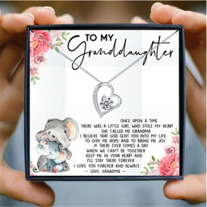 To My Granddaughter Necklace from Grandma Xmas Birthday Gifts with Gift Box - Picture 1 of 6