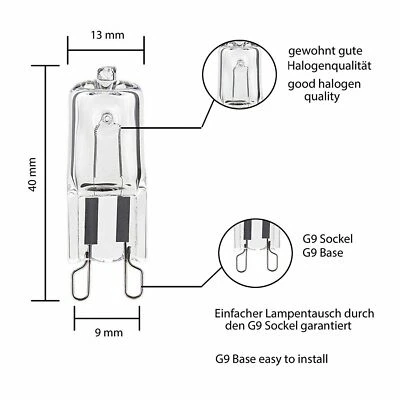 25W 28W 40W 50W 60W G9 Halogen Bulbs Warm White Filament Lamp Replace LED Bulb - Image 1 of 4
