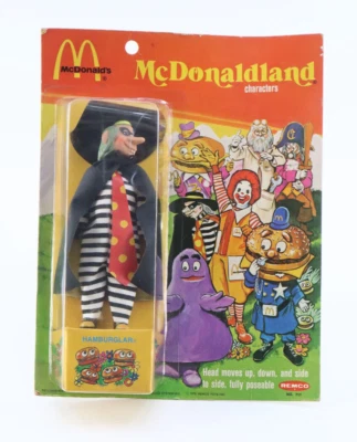 Boneco vintage 1976 Remco Mcdonald’s Hamburglar 6" brinquedo Mcdonaldland no cartão - Imagem 1 de 4
