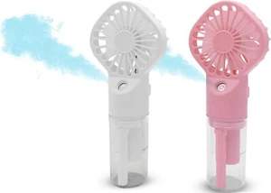 Portable Handheld Misting Fan Rechargeable Battery Operated Spray Water Mist 2PK - Picture 1 of 6