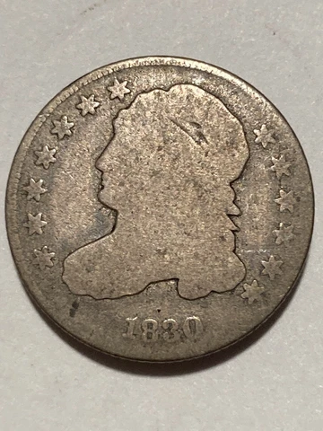 1830 Capped Bust US Silver Dime 10C Cover