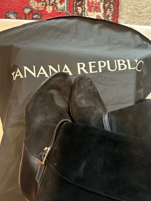 Banana Republic Botas de Gamuza Negras Tacón Hasta la Rodilla para Mujer Talla 8.5 M Foto 1 de 4