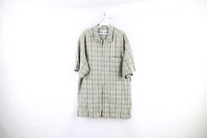 Vintage 90s Guess Mens Medium Faded Spell Out Baggy Fit Collared Button Shirt - Picture 1 of 9