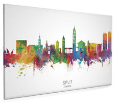 Split Skyline Croatia, Poster, Canvas or Framed Print, watercolour painting 6669