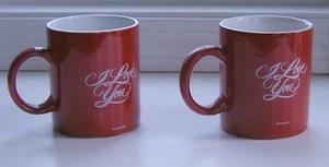 2 Stück I Love You Tassen Valentinstag rot weiß Pionier Luftballons 1998 - Bild 1 von 7
