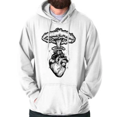 Anatomical Heart Explosion Mushroom Cloud Hoodie Hooded Sweatshirt Men Women - Image 1 of 4