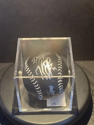 KENLEY JANSEN SIGNED BASEBALL Black Leather COA Beckett LA LOGO - Image 1 of 2